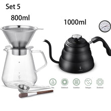 Load image into Gallery viewer, SOULHAND V60 Drip Dripper Sets Coffee Filter 1500ml Heatproof Cafe Server Kettle Filters Coffee Pot Cold Dripper Barista Tools