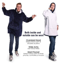 Load image into Gallery viewer, Winter Sherpa Blanket Hoodie With Sleeves