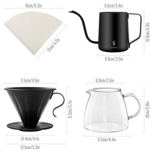 Load image into Gallery viewer, SOULHAND V60 Drip Dripper Sets Coffee Filter 1500ml Heatproof Cafe Server Kettle Filters Coffee Pot Cold Dripper Barista Tools
