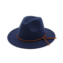 Load image into Gallery viewer, Flat Brim Fedora Style Hat