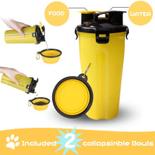 Load image into Gallery viewer, 2 in 1 Dog Travel Water & Food Storage & Bowl