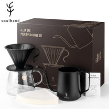 Load image into Gallery viewer, SOULHAND V60 Drip Dripper Sets Coffee Filter 1500ml Heatproof Cafe Server Kettle Filters Coffee Pot Cold Dripper Barista Tools