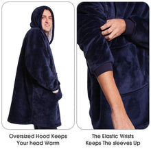 Load image into Gallery viewer, Winter Sherpa Blanket Hoodie With Sleeves