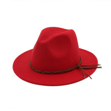 Load image into Gallery viewer, Flat Brim Fedora Style Hat