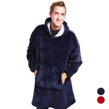 Load image into Gallery viewer, Winter Sherpa Blanket Hoodie With Sleeves