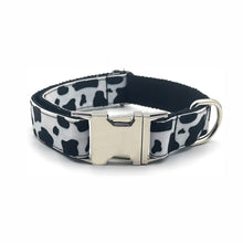 Load image into Gallery viewer, Cow Print Dog Collar &amp; Leash Set - customisable
