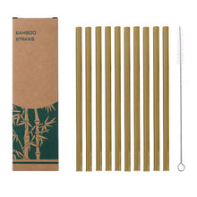 Load image into Gallery viewer, Organic Bamboo Straw Set
