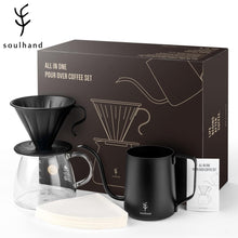 Load image into Gallery viewer, SOULHAND V60 Drip Dripper Sets Coffee Filter 1500ml Heatproof Cafe Server Kettle Filters Coffee Pot Cold Dripper Barista Tools

