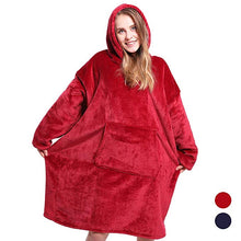 Load image into Gallery viewer, Winter Sherpa Blanket Hoodie With Sleeves
